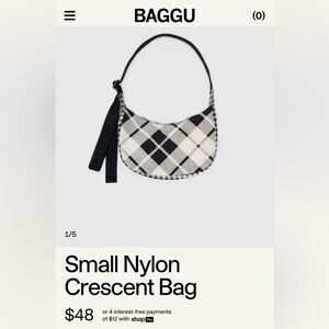 GENTLY USED Baggu Small Nylon Crescent Bag
